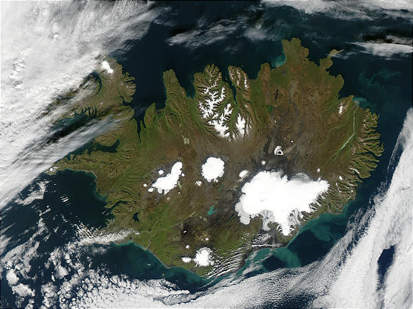 Immagine satellitare dell'Islanda, Settembre 2002